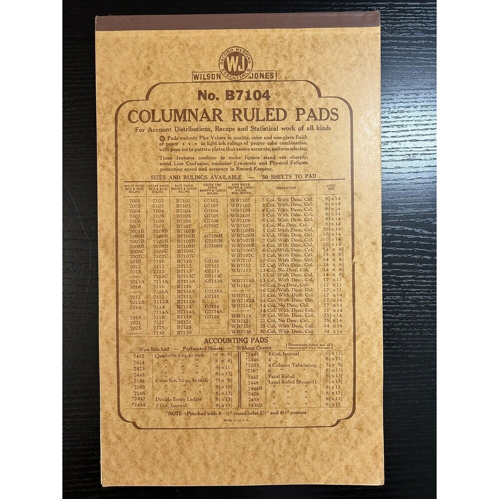Set Of 2 Vtg Columnar 41 Pages Wilson Jones/Receipt Book Rediform 4337 To 4400